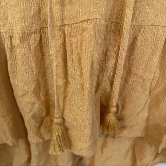 American Eagle Women’s 3/4 Sleeve Mustard Yellow Flowy Lace Top Size S GUC - Picture 5 of 10